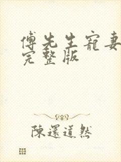 傅先生宠妻无度完整版