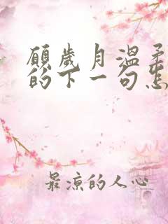 愿岁月温柔以待的下一句怎么接