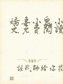 娇妻小鬼小刚全文免费阅读最新章节