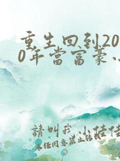 重生回到2000年当富豪小说