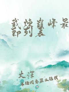 武炼巅峰最新章节列表