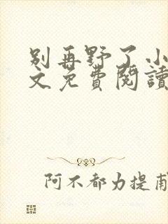 别再野了小说全文免费阅读无弹窗