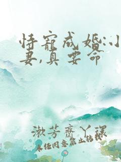 恃宠成婚:小甜妻,真要命