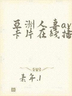 亚洲人妻av不卡片在线播放