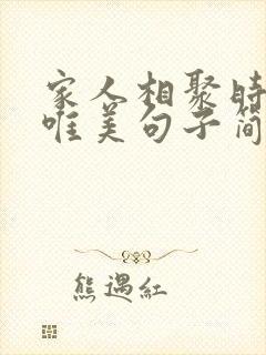 家人相聚时光的唯美句子简短