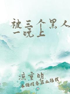 被三个黑人做了一晚上