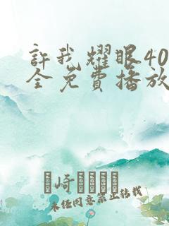 许我耀眼40集全免费播放