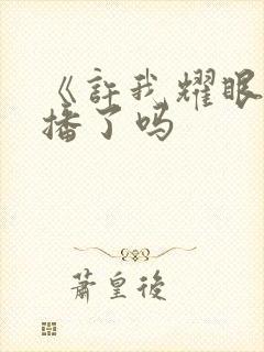 《许我耀眼》开播了吗