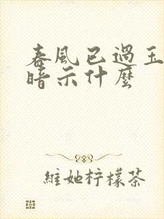 春风已过玉门关暗示什么