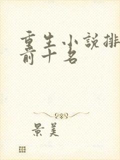 重生小说排行榜前十名