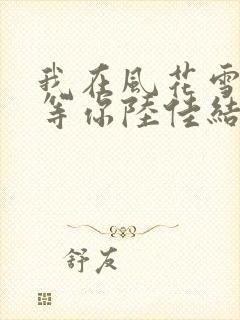 我在风花雪月里等你陆佳结局