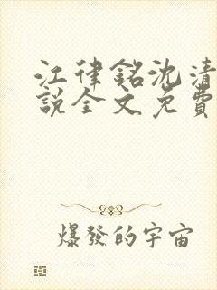 江律铭沈清沅小说全文免费阅读最新