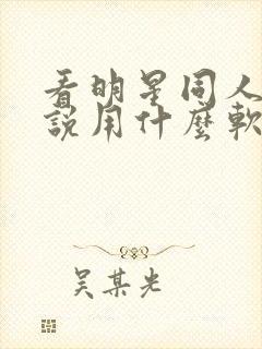 看明星同人文小说用什么软件比较好