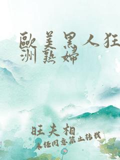 欧美黑人狂操亚洲熟妇