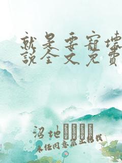 就是要宠坏你小说全文免费阅读