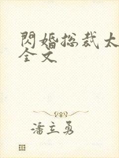 闪婚总裁太霸道全文