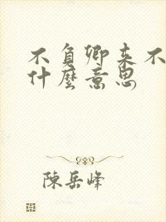 不负卿来不负我什么意思