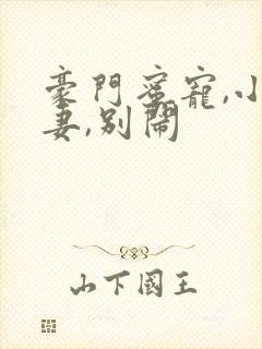 豪门蜜宠,小甜妻,别闹