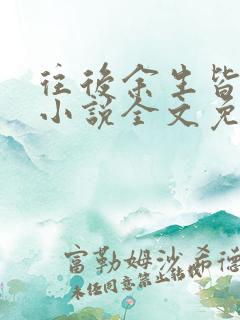 往后余生皆是你小说全文免费阅读