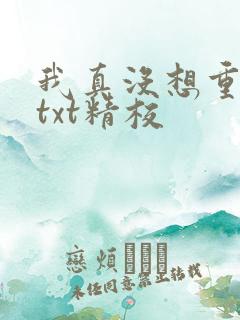 我真没想重生啊txt精校
