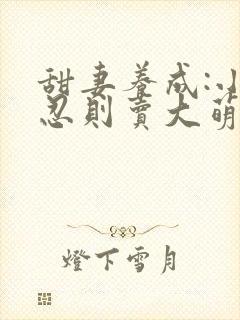 甜妻养成:小不忍则卖大萌