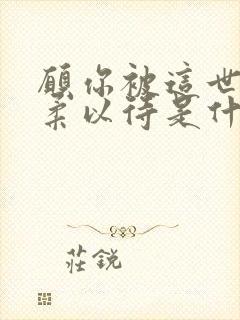 愿你被这世界温柔以待是什么歌