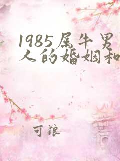 1985属牛男人的婚姻和命运