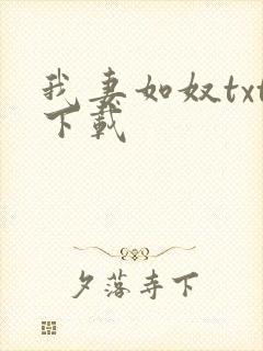 我妻如奴txt下载
