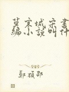 莫寒城宋书桐改编小说叫什么