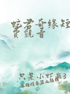 蛇君奇缘短剧免费观看