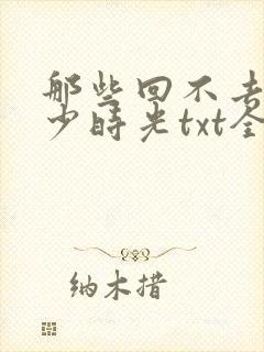 那些回不去的年少时光txt全本