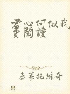 君心何似我心免费阅读