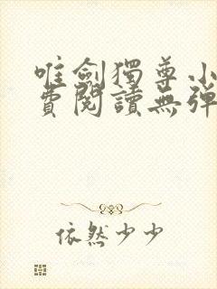 唯剑独尊小说免费阅读无弹窗