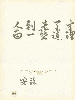 人到老了才会明白一些道理的句子