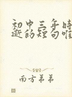 初中三年时光飞逝的短句唯美