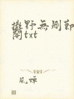 撒野无删节笔趣阁txt