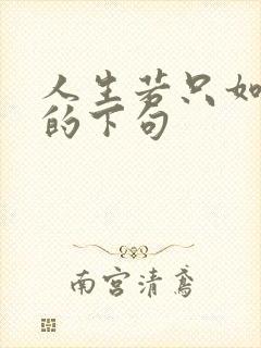 人生若只如初见的下句