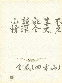 小说此生不负你情深全文免费阅读