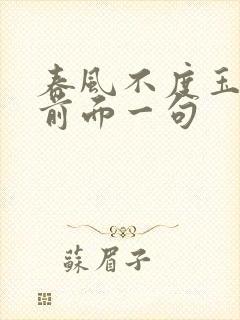 春风不度玉门关前面一句