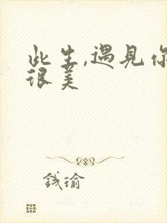 此生,遇见你已很美