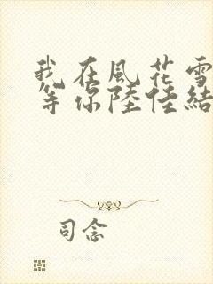 我在风花雪月里等你陆佳结局