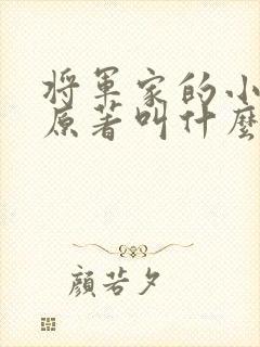 将军家的小娘子原著叫什么