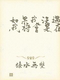 如果我没遇见你,我将会是在哪里