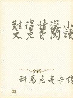 难得情深小说全文免费阅读