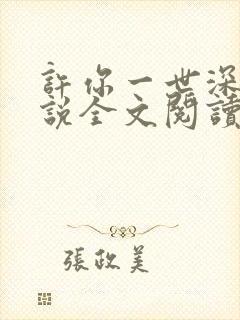 许你一世深情小说全文阅读