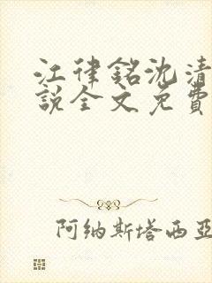 江律铭沈清沅小说全文免费阅读最新