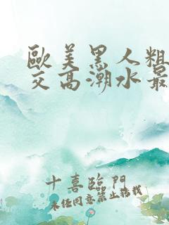 欧美黑人粗暴多交高潮水最多