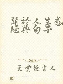 关于人生感悟的经典句子