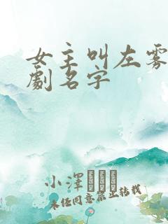 女主叫左雾的短剧名字