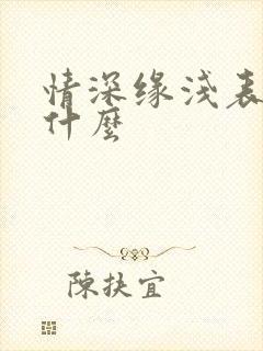 情深缘浅表达了什么